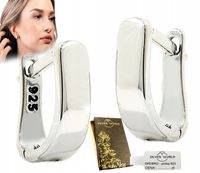 KOLCZYKI SREBRNE 925 WISZĄCE ELEGANCKIE GŁADKIE ANGIELSKIE SREBRO 925 +ETUI