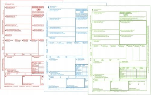 cmr list przewozowy 100 kartek - 3 odcinki - 33 komplety na Arena.pl