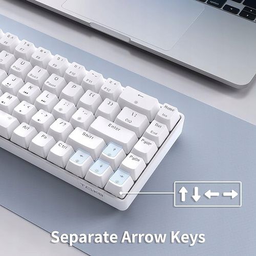 Klawiatura mechaniczna gamingowa TMKB T68SE RGB Kabel USB-A do USB-C biała na Arena.pl