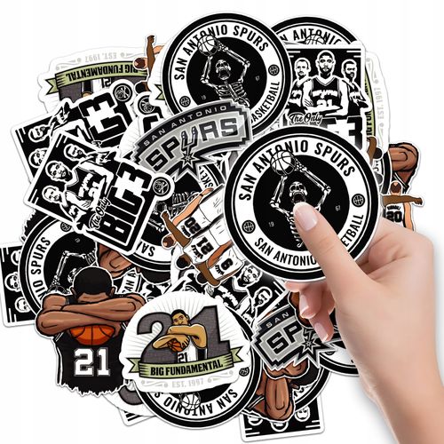 NAKLEJKI NA ZESZYT NALEPKA Z POSTACIAMI KOSZYKÓWKA SPURS WZORY 6 SZT na Arena.pl