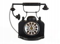 Zegar metalowy stojący Telefon styl Vintage Retro