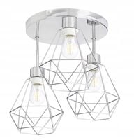 LAMPA plafon żyrandol wysoki loft diament 3 chrom
