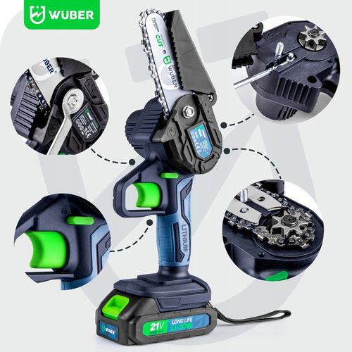 PIŁA ŁAŃCUCHOWA AKUMULATOROWA MINI PILARKA GAŁĘZIÓWKA 2xAKU 2xPROWADNICA na Arena.pl