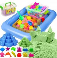 PIASEK KINETYCZNY 2KG BASEN + FOREMKI DUŻY ZESTAW