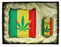 Zestaw Prezentowy Zapalniczka Papierośnica Rasta