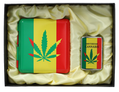 Zestaw Prezentowy Zapalniczka Papierośnica Rasta
