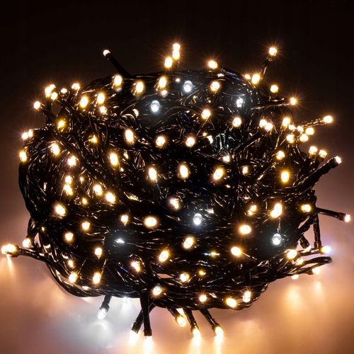 LAMPKI CHOINKOWE ZEWNĘTRZNE + FLASH 40m CIEPŁY BIAŁY IP44 ŚWIATEŁKA 500 LED na Arena.pl
