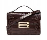 VICTORIA BECKHAM Torba Dorian z ciemnobrązowej skóry BEZ PASEK