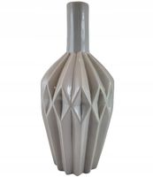 Wazon ceramiczny GEOMETRYCZNY wysoki 31 cm beżowy