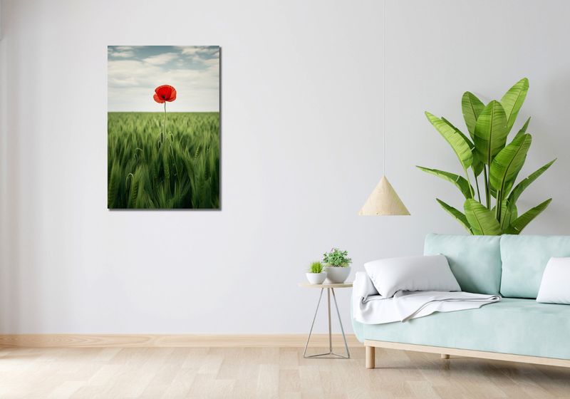 Obraz 60x90cm Samotny Mak na Polu zdjęcie 2