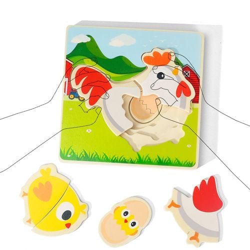 drewniane puzzle montessori dla dzieci kurczak mwz-3154 na Arena.pl