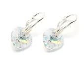 Srebrne Kolczyki z Kryształami Swarovski Serca 10