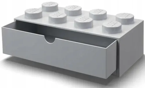 Pojemnik klocek z szufladą Lego Brick 8 Desk Drawer szary na Arena.pl