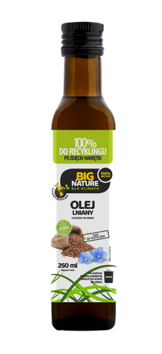 Olej lniany tłoczony na zimno 250ml - BIG NATURE na Arena.pl