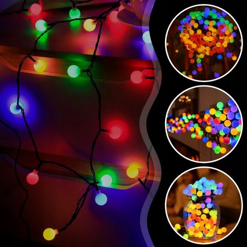 LAMPKI ŚWIĄTECZNE CHOINKOWE KULKI 200LED ZEWNĘTRZNE WEWNĘTRZNE MULTIKOLOR na Arena.pl