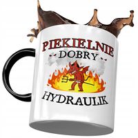 Kubek Czarny Hydraulika Piekielnie Dobry Hydraulik Z Nadrukiem Ze Zdjęciem