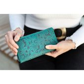 modny portfel damski skórzany w kwiaty paolo peruzzi t-08-gr