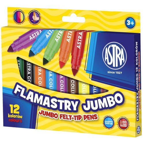 ASTRA Flamastry Jumbo 12 Kolorów - Kreatywne Przygody dla Młodych Artystów na Arena.pl
