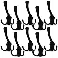 10x HACZYK NA UBRANIA CZARNY WIESZAK NA UBRANIA ŚCIENNY WIESZAK