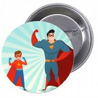 Przypinki buttony SUPER BOHATER badziki z grafiką