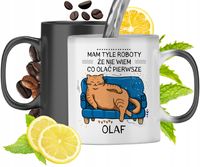 Kubek Magiczny Dla Olafa Czarny Matowy Z Nadrukiem Ze Zdjęciem 330Ml