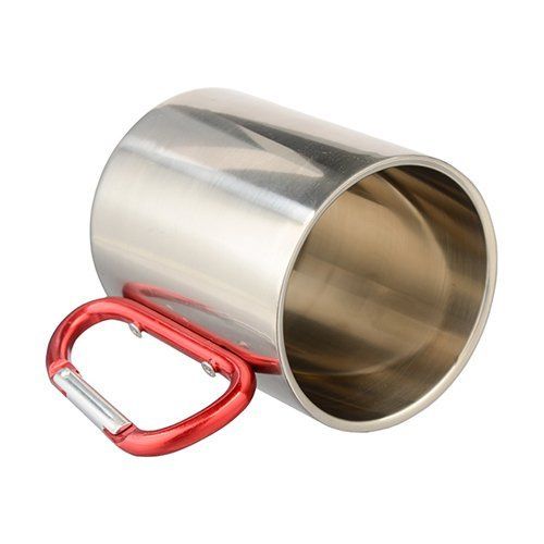 Kubek metalowy 300 ml do sublimacji z uszkiem karabińczykiem - srebrny na Arena.pl