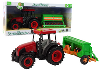 ND24_12117 Duży Traktor Na Baterie Czerwony Siewnik Melodie  5904665998588