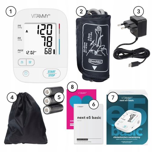 CIŚNIENIOMIERZ NARAMIENNY NEXT E5B ARYTMIA ZASILACZ ETUI PODŚWIETLANY EKRAN na Arena.pl