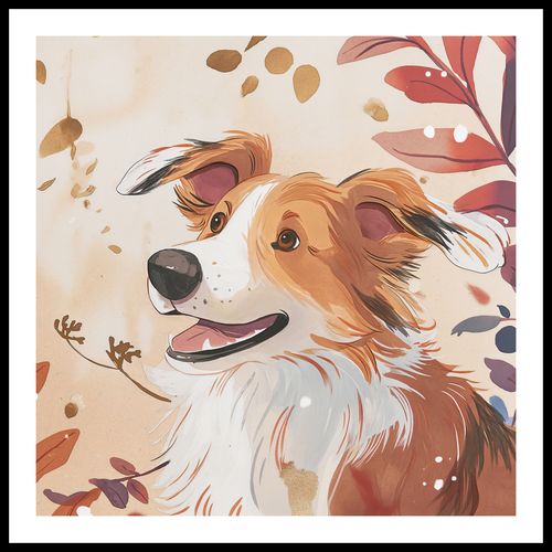 Plakat 80x80cm Collie Jesienną Porą na Arena.pl