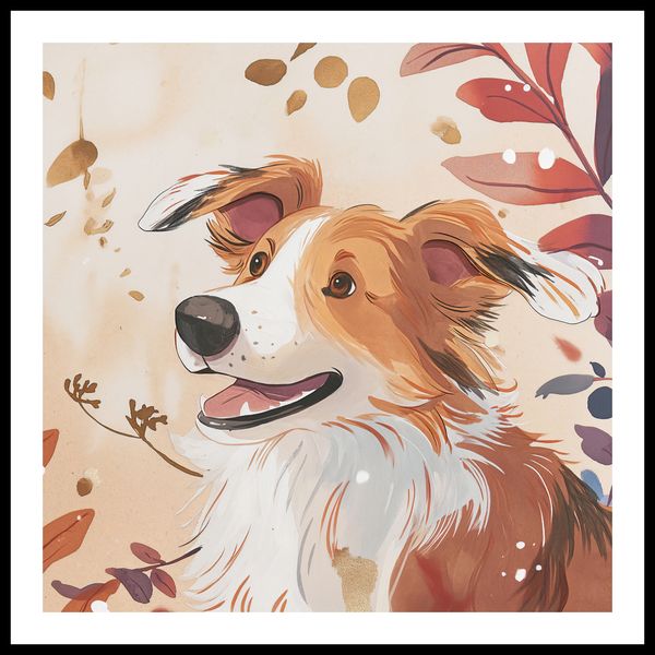 Plakat 80x80cm Collie Jesienną Porą zdjęcie 3