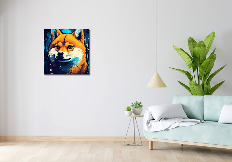 Obraz 60x60cm Lisek w Kosmosie zdjęcie 2