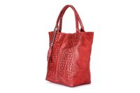 Czerwona torebka Worek Skórzana A4 krokodyl z Saszetką czerwona L94