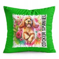 PODUSZKA ZIELONA PREZENT - PIES PSY PIESEK RASA COCKER SPANIEL