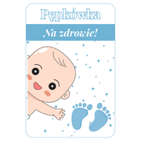 Naklejki na butelki IMPREZA PĘPKOWE 70X50mm WERSJA IT'S A BOY 30 szt