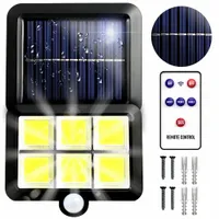 LAMPA SOLARNA LED CZUJNIK RUCHU ZMIERZCHU ZEWNĘTRZNA OGRODOWA COB + PILOT