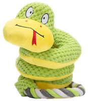 Zabawka dla psa przeciągania w kształcie zielonego węża z piszczałką 36x11