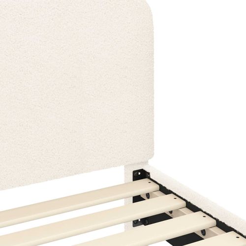 Ramka łóżka Z zagłówkiem Kremowy 90 x 200 cm Tkanina owcza na Arena.pl