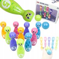 GRA ZRĘCZNOŚCIOWA W KRĘGLE ZESTAW DO GRY W KRĘGLE 10 KRĘGLI 2 KULE BOWLING