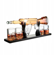 Zestaw Whisky Karafka Kałasznikow KARABIN AK-47 Pistolet 4 Szklanki Kostki