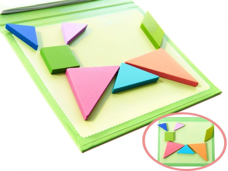Książeczka magnetyczna układanka klocki 3D tangram zdjęcie 5