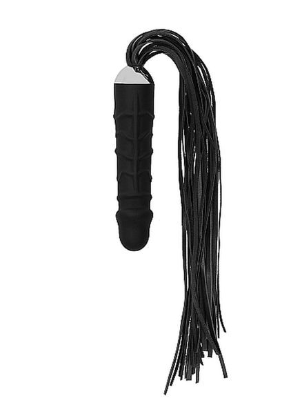 Black Whip With Realistic Silicone Dildo - Black zdjęcie 1