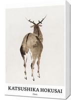 Obraz 40x60cm Design Deer, Hokusai Vintage do Salonu