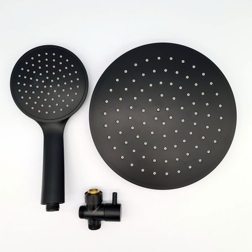 ZESTAW PRYSZNICOWY CZARNY Z BATERIĄ NATRYSKOWĄ DESZCZOWNICA KOMPLET MAT HIT na Arena.pl