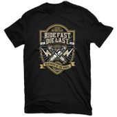KOSZULKA RIDE FAST DIE LAST, MOTOCYKLOWA, CZARNA, ROZ. L