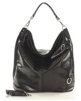 Torebka skórzana worek na ramię XL hobo leather bag MARCO MAZZINI czarna