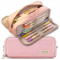 Duży Piórnik Szkolny Saszetka Trzykomorowy na Zamek Piórnik do Szkoły