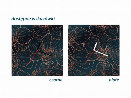 ZEGAR SZKLANY OKRĄGŁY - Miedziane kwiaty na Arena.pl