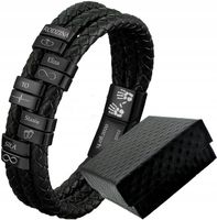 Bransoletka skórzana IMIONA daty z GRAWEREM 316L