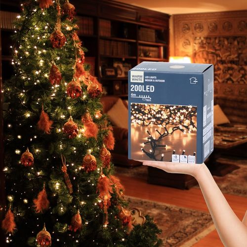 Lampki NA BATERIE świąteczne choinkowe 200 LED 4m ciepłe oświetlenie ZEW. na Arena.pl