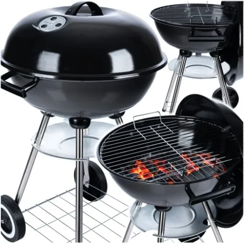 Grill Ogrodowy węglowy na brykiet Zamykany POKRYWA BBQ KETTLE półka na Arena.pl